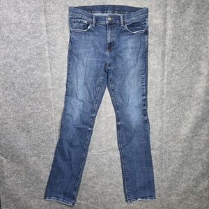 Mott & Bow Straight Jeans Mens 32 X 32 Blue Stretch Denim 5 Pocket Read